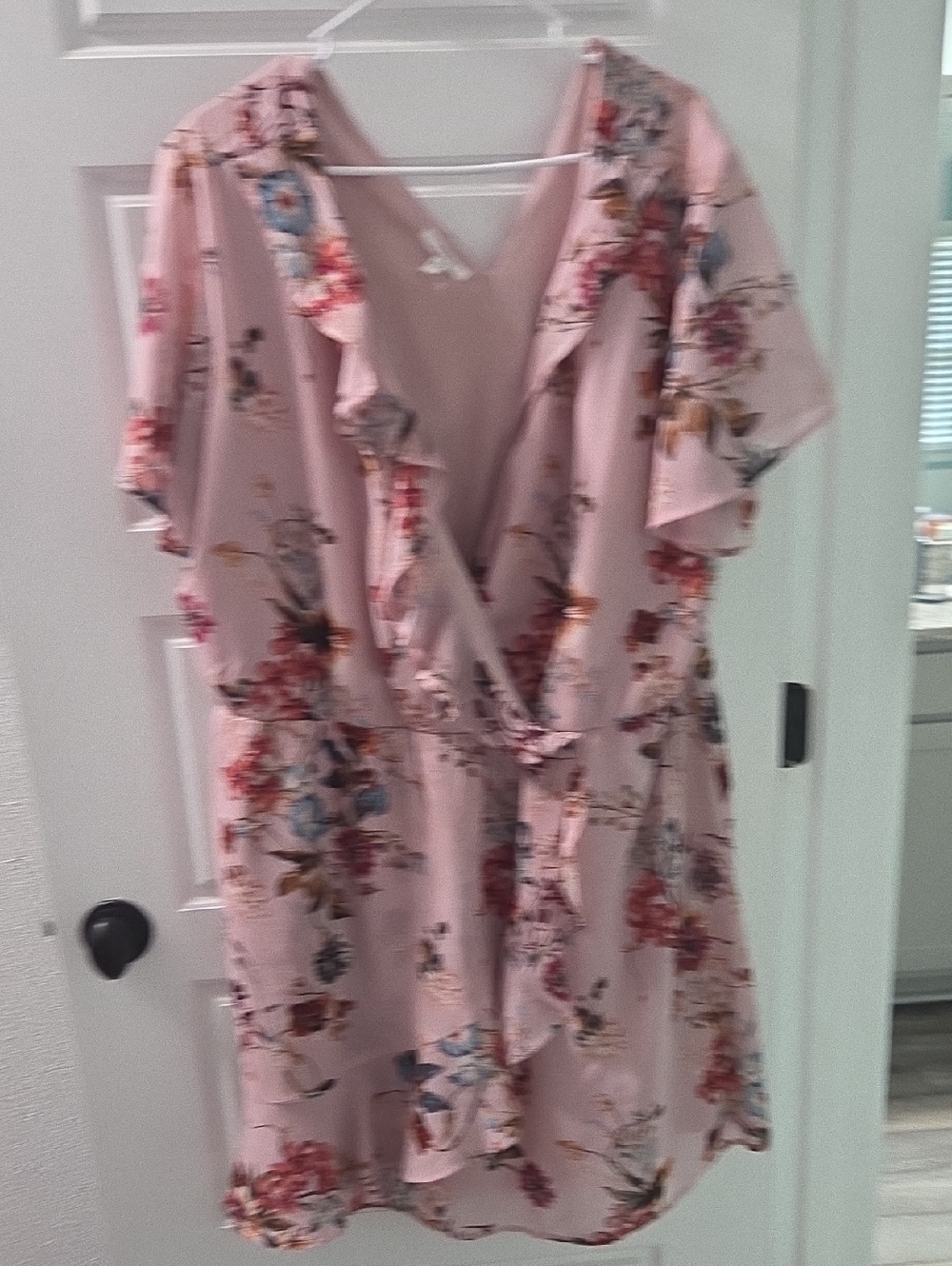 Maurices Dusty Rose Floral Faux Wrap Dress